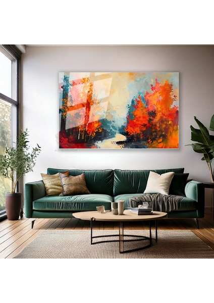 Cam Yatay Duvar Tablosu Cam Doganin Renkleri Ev Ofis Salon Modern Duvar Tablosu modelleri