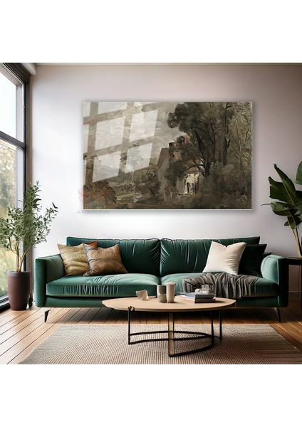Cam Yatay Duvar Tablosu Cam Vintage Doga Manzarasi7 Ev Ofis Salon Modern Duvar Tablosu modelleri