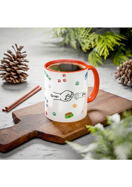 Cat Mom-Kedi Annesi Kaliteli Porselen Isim Yazılabilir Kupa Bardak