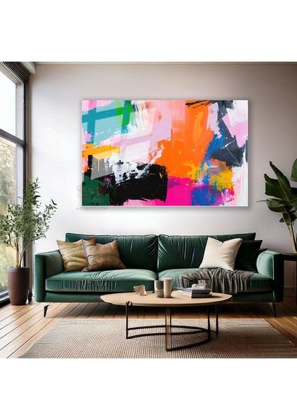 Cam Yatay Duvar Tablosu Cam Soyut Renk Sanati3 Ev Ofis Salon Modern Duvar Tablosu modelleri