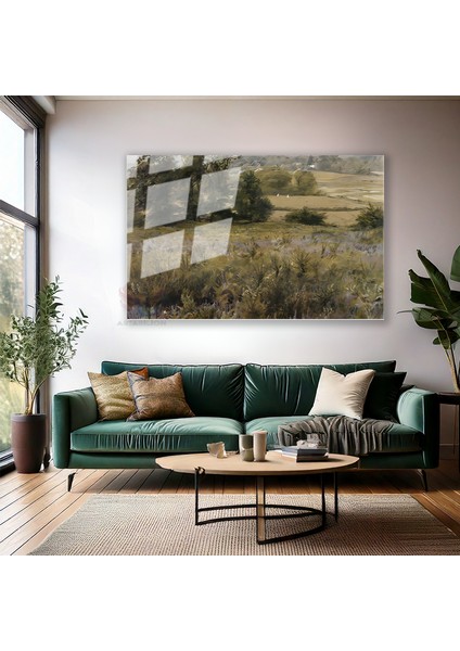 Cam Yatay Duvar Tablosu Cam Vintage Doga Manzarasi2 Ev Ofis Salon Modern Duvar Tablosu modelleri