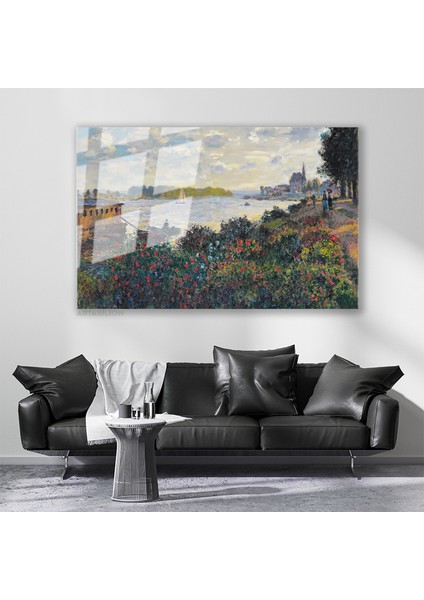 Cam Yatay Duvar Tablosu Cam Vintage Manzara3 Ev Ofis Salon Modern Duvar Tablosu