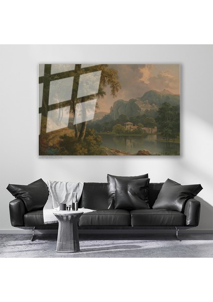 Cam Yatay Duvar Tablosu Cam Ormanlik Manzarasi Ev Ofis Salon Modern Duvar Tablosu