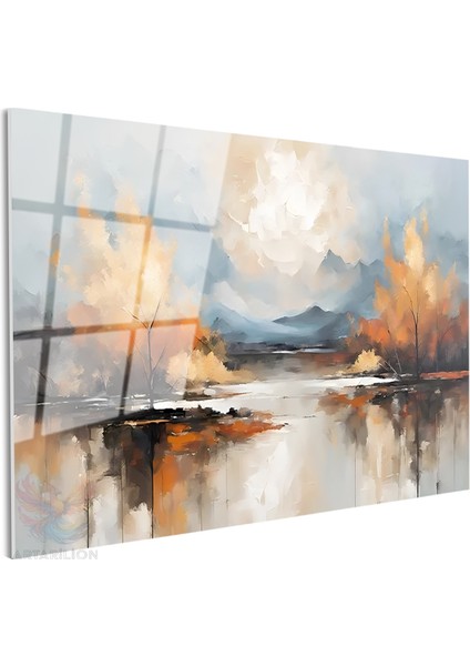 Cam Yatay Duvar Tablosu Cam Sonbahar Manzarasi Ev Ofis Salon Modern Duvar Tablosu fiyatları