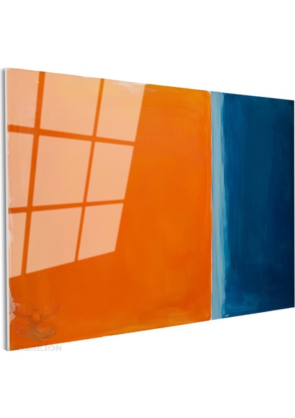 Cam Yatay Duvar Tablosu Cam Soyut Mavi Turuncu Ev Ofis Salon Modern Duvar Tablosu fiyatları