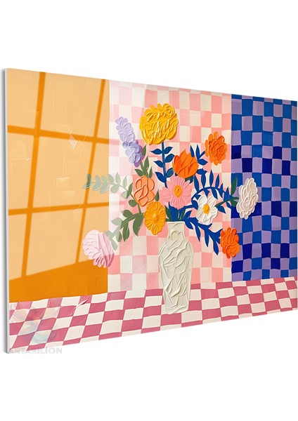 Cam Yatay Duvar Tablosu Cam Soyut Vazodaki Cicekler Ev Ofis Salon Modern Duvar Tablosu fiyatları