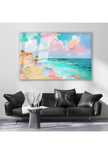 Cam Yatay Duvar Tablosu Cam Doganin Renkleri5 Ev Ofis Salon Modern Duvar Tablosu