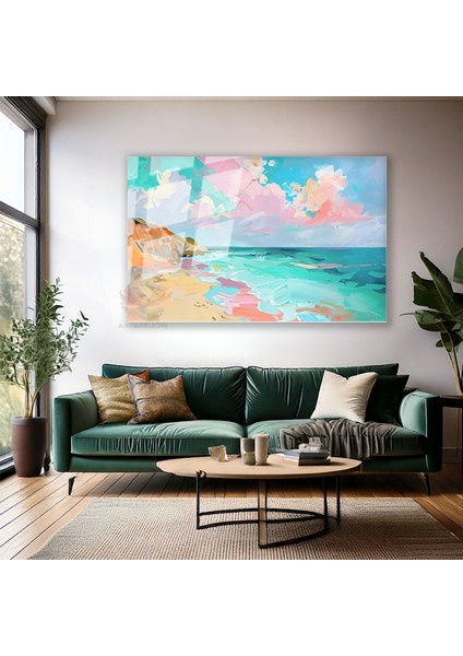 Cam Yatay Duvar Tablosu Cam Doganin Renkleri5 Ev Ofis Salon Modern Duvar Tablosu modelleri