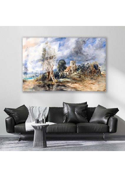 Cam Yatay Duvar Tablosu Cam Doga Manzarasi3 Ev Ofis Salon Modern Duvar Tablosu