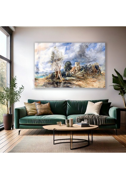 Cam Yatay Duvar Tablosu Cam Doga Manzarasi3 Ev Ofis Salon Modern Duvar Tablosu modelleri