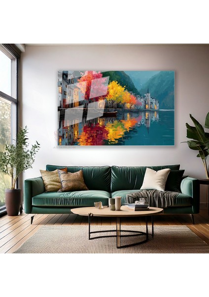 Cam Yatay Duvar Tablosu Cam Doganin Renkleri3 Ev Ofis Salon Modern Duvar Tablosu modelleri