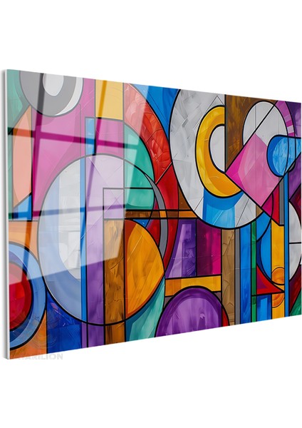 Cam Yatay Duvar Tablosu Cam Geometrik Sekiller4 Ev Ofis Salon Modern Duvar Tablosu fiyatları