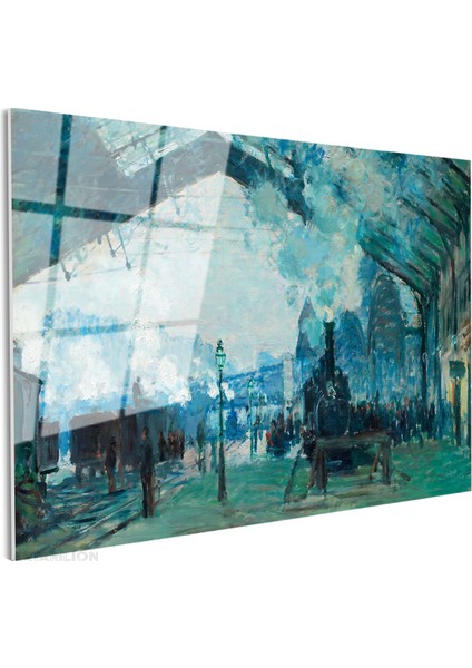 Cam Yatay Duvar Tablosu Cam Vintage Tren Istasyonu Ev Ofis Salon Modern Duvar Tablosu fiyatları