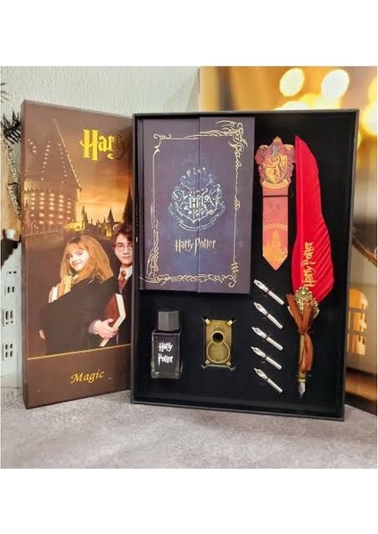 Büyücü Yazı Seti – Defter, Tüy Kalem, Mürekkep ve Uç Takımı (Hediyelik Koleksiyon Seti)