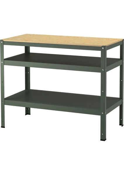 Bror Çalışma Tezgahı Gri Yeşil Çam Kontrplak 110 x 55 cm