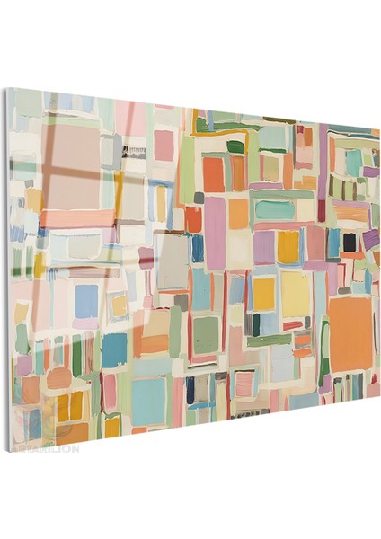 Cam Yatay Duvar Tablosu Cam Soyut Geometrik Sanat7 Ev Ofis Salon Modern Duvar Tablosu fiyatları