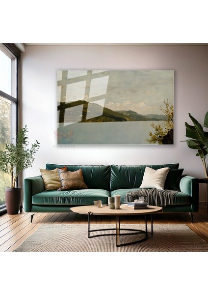 Cam Yatay Duvar Tablosu Cam Vintage Dag Gol Manzarasi4 Ev Ofis Salon Modern Duvar Tablosu modelleri