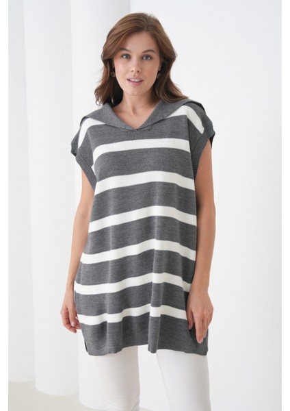 Kadın Kolsuz Gömlek Yaka Triko Tesettüre Uygun Spor Şık Yelek