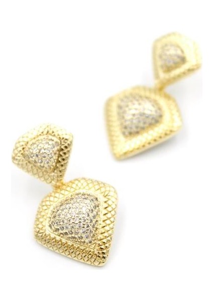 Üçgen Küpe - Altın