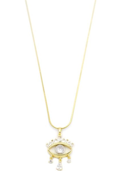 Sallantılı Taşlı Göz Kolye - Altın fiyatları