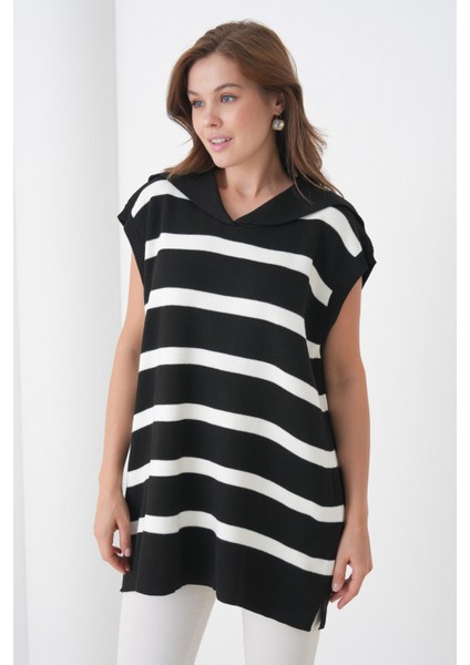 Kadın Kolsuz Gömlek Yaka Triko Tesettüre Uygun Spor Şık Yelek