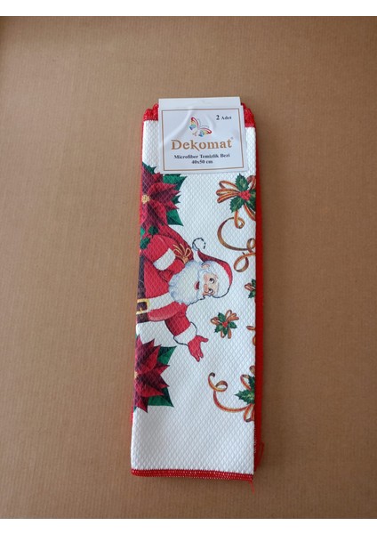 Microfiber Temizlik Bezi 40X50 cm 2 Adet (Bir Adet Baskılı Bir Adet Naturel)