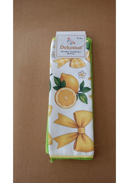 Microfiber Temizlik Bezi 40X50 cm 2ADET (Bir Adet Baskılı Bir Adet Naturel)