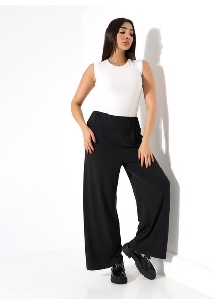Kadın Beli Lastikli Yün Viskon Büyük Beden Pantolon modelleri