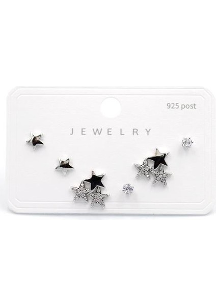 Çoklu Taşlı Küpe - Gümüş