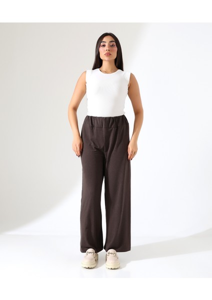 Kadın Beli Lastikli Yün Viskon Büyük Beden Pantolon modelleri