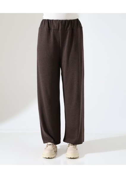 Kadın Beli Lastikli Yün Viskon Büyük Beden Pantolon