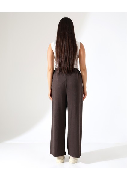 Kadın Beli Lastikli Yün Viskon Büyük Beden Pantolon