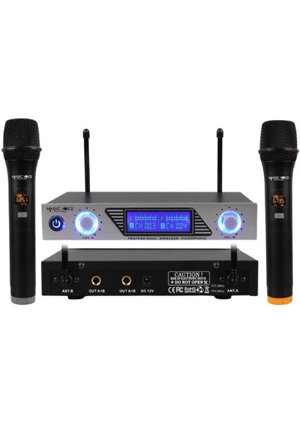 MV-1312EE Uhf 2 El Kablosuz Telsiz Mikrofon