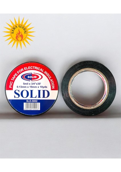 Elektrik Izole Bant Solid Pvc Siyah Renk Elektrikçi Kablo Bandı