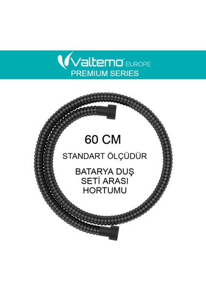 | Valtemo 60 cm Siyah Batarya -Yönlendirici Arası Hortumu - Kısa Hortum