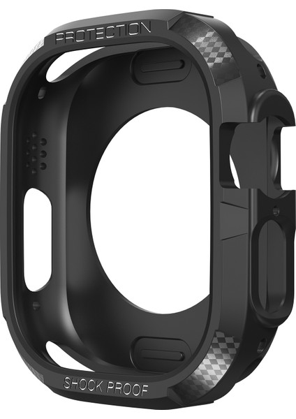 Apple Watch Series 9/8/7 41 mm Düşmeye Karşı Koruyucu Tpu Çerçeve Kapağı - Siyah Akıllı Saat Kılıfı (Yurt Dışından)