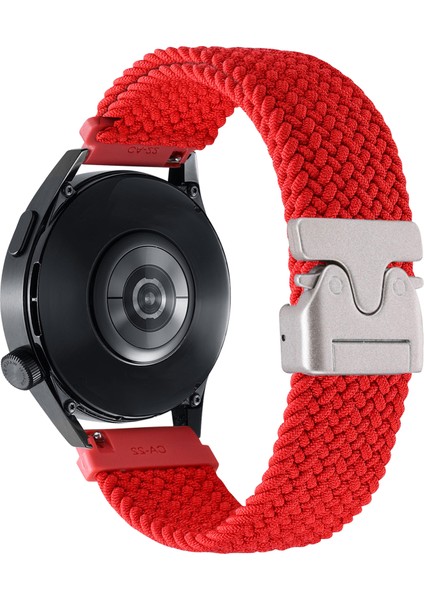 20 mm Evrensel Bileklik Paraşüt Tokalı Naylon Örgülü Akıllı Saat Kayışı - Kırmızı (Yurt Dışından)