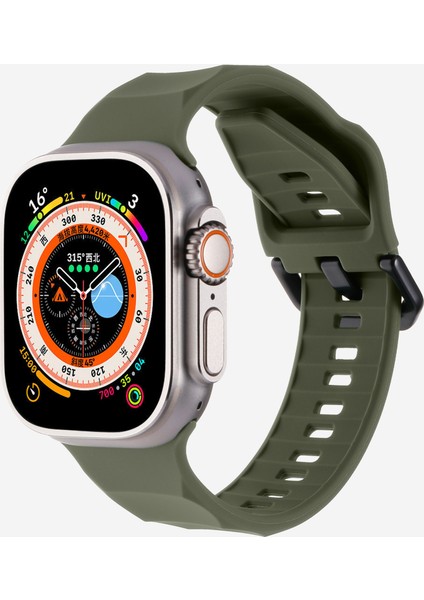 Kalebol Apple Watch 10 46MM/ULTRA 2/ultra 49MM/9 8 7 45MM/SE (2023) Se (2022) Se 6 5 4 44MM/3 2 1 42MM Silikon Spor Saat Kayışı - Gece Yeşili (Yurt Dışından) indirimleri