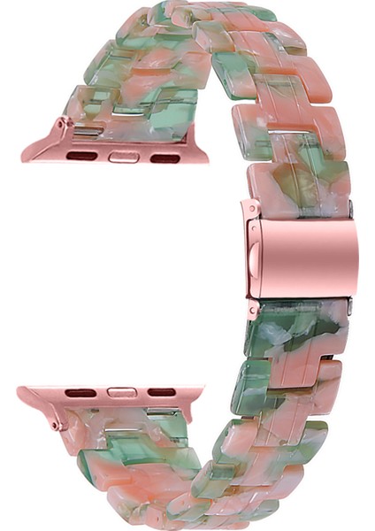 Apple Watch Series 10 46MM/ULTRA 2 Ultra 49MM/9 8 7 45MM/SE (2023) Se (2022) Se 6 5 4 44MM/3 2 1 42MM-PEMBE Yeşil Için Hafif Renkli Reçine Saat Kayışı Değişimi (Yurt Dışından)