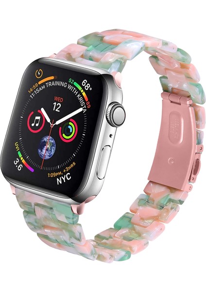 Apple Watch Series 10 46MM/ULTRA 2 Ultra 49MM/9 8 7 45MM/SE (2023) Se (2022) Se 6 5 4 44MM/3 2 1 42MM-PEMBE Yeşil Için Hafif Renkli Reçine Saat Kayışı Değişimi (Yurt Dışından) fiyatları
