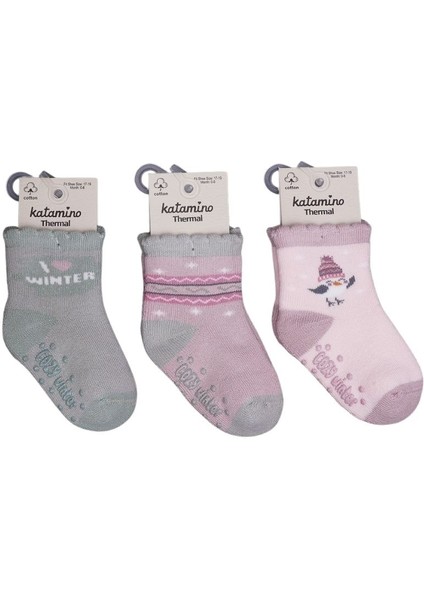 Katamino Zerin Abs'li Kız Bebek Havlu Soket Çorap K45908 Asorti
