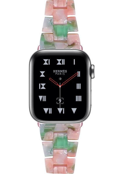 Apple Watch Series 10 46MM/ULTRA 2 Ultra 49MM/9 8 7 45MM/SE (2023) Se (2022) Se 6 5 4 44MM/3 2 1 42MM-PEMBE Yeşil Için Hafif Renkli Reçine Saat Kayışı Değişimi (Yurt Dışından) modelleri