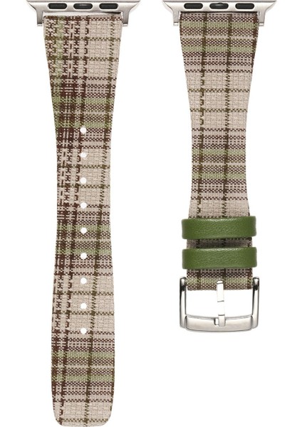 Apple Watch Series 10 46MM/ULTRA 2 Ultra 49MM/SERIES 9 8 7 45MM/SE (2023) Se (2022) Se 6 5 4 44MM/3 2 1 42MM-STIL 7 Için Ekose Yün Kayış (Yurt Dışından)