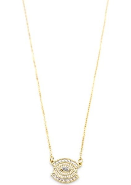 Taşlı Göz Kolye - Altın