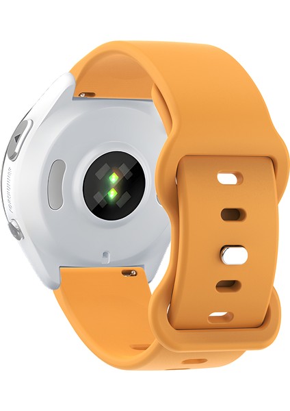 Evrensel 18 mm Düz Renkli Silikon Kayış Şeklinde Tokalı Akıllı Saat Bandı - Sarı (Yurt Dışından)