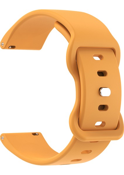 Evrensel 18 mm Düz Renkli Silikon Kayış Şeklinde Tokalı Akıllı Saat Bandı - Sarı (Yurt Dışından) fiyatları