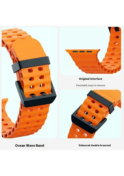 Apple Watch Series 10 46MM/ULTRA 2 Ultra 49MM/SERIES 9 8 7 45MM/SE (2023) Se (2022) Se 6 5 4 44MM/3 2 1 42MM Için Silikon Kayış - Beyaz (Yurt Dışından) modelleri