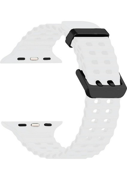 Apple Watch Series 10 46MM/ULTRA 2 Ultra 49MM/SERIES 9 8 7 45MM/SE (2023) Se (2022) Se 6 5 4 44MM/3 2 1 42MM Için Silikon Kayış - Beyaz (Yurt Dışından) indirimleri