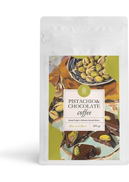 Mim And More Pistachio & Chocolate Coffee - Antep Fıstıklı Çikolata Aromalı Kahve Çekirdek Kahve, 200 gr fiyatları