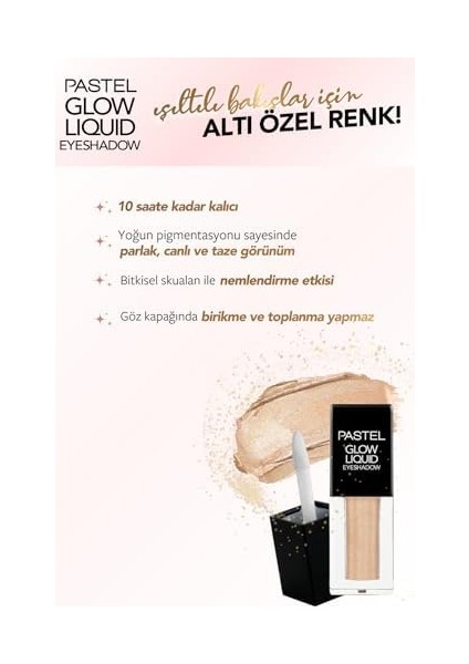 Pastel Glow Liquid Eyeshadow - Likit Far, 225 Champagne, 2.3 ml modelleri